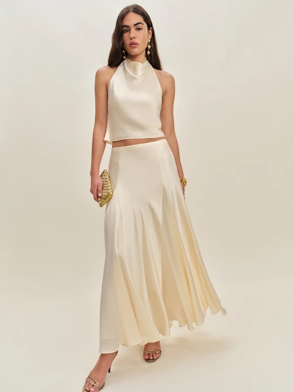 Reformation Sera Silk Two Piece Set – Almond – Size 4 – NWT – Price $450 - Picture 7 of 15